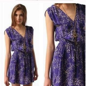 KIMCHI BLUE | 100% silk purple mini dress